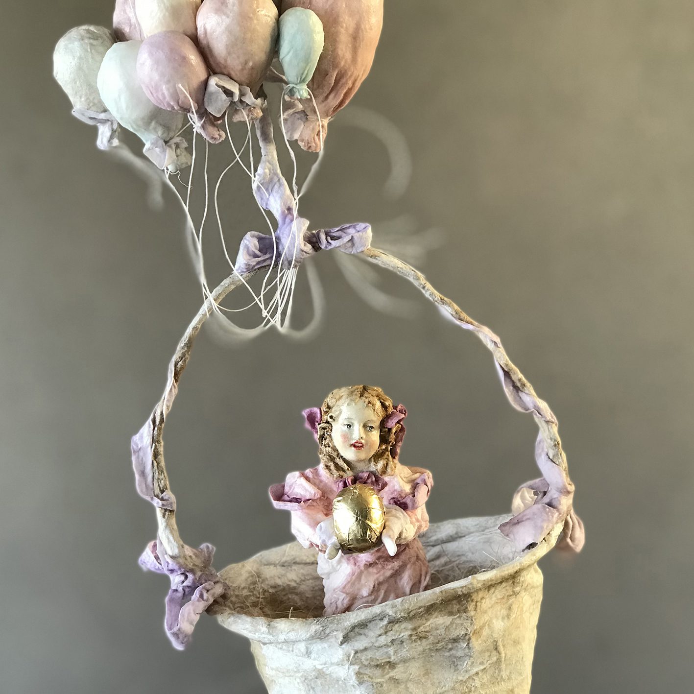 Vintage Handmade Easter Egg Basket